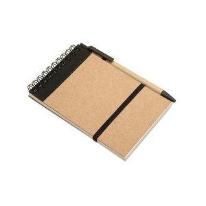 A6 recycled notepad with pen — SONORA - Back View