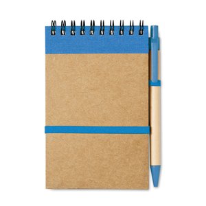 A6 recycled notepad with pen — SONORA - Back View