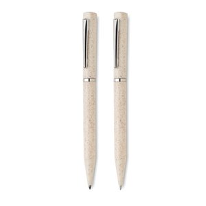 Wheat straw/ABS twist pen set