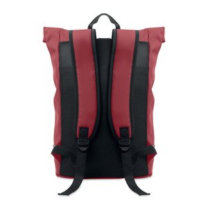 Laptop 15" roll top PU backpack — LAPTOSA - Back View