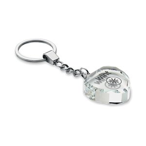 Glass heart award key ring