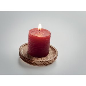 Candle on round wooden base — PENTAS