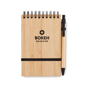 A6 bamboo notepad with pen