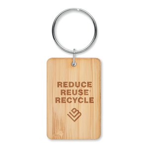 Rectangular bamboo key ring