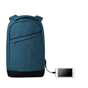 2 tone backpack incl USB plug — BERLIN - Back View