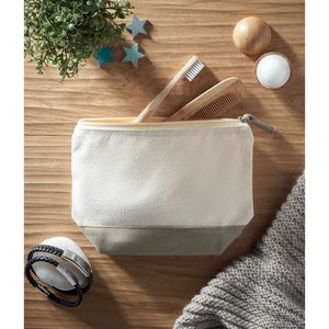 Bicolour cotton cosmetic bag — KLEUREN - Back View