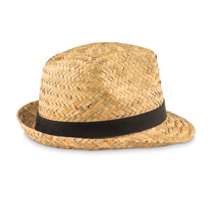 Natural straw hat — MONTEVIDEO - Back View