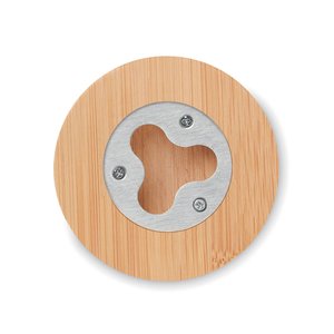 Bamboo bottle opener/ coaster — DAKAI - Back View
