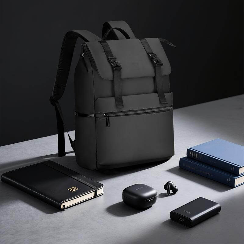 Giftology 17" Rolltop Backpack - Black