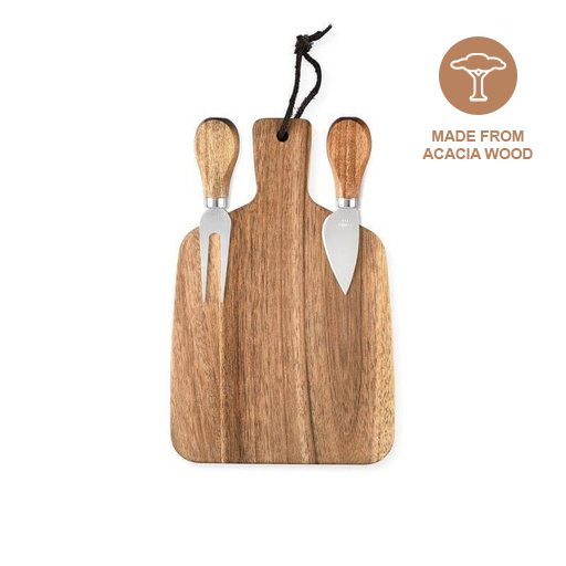 eco-neutral® Wooden Serving Board with 2 Knives