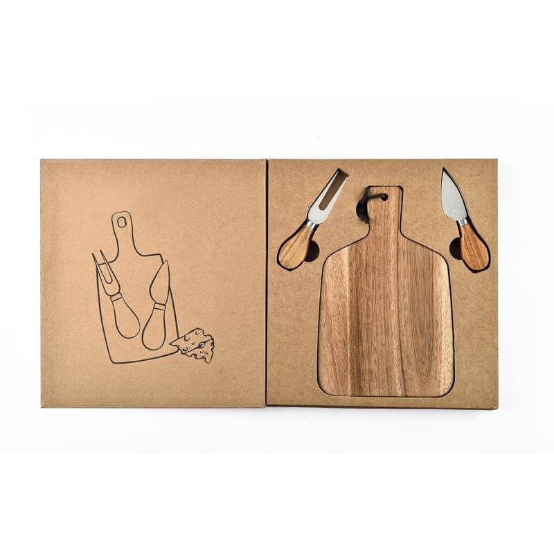 eco-neutral® Wooden Serving Board with 2 Knives