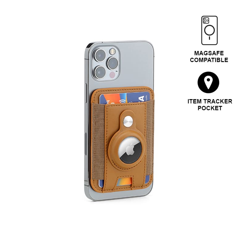 Santhome® Magnetic Phone Cardholder with Santhome Tag Pocket - Tan