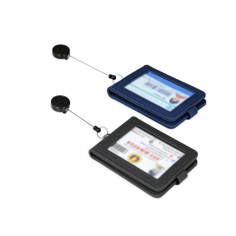 Santhome ID Cardholder with Reel Badge - Black