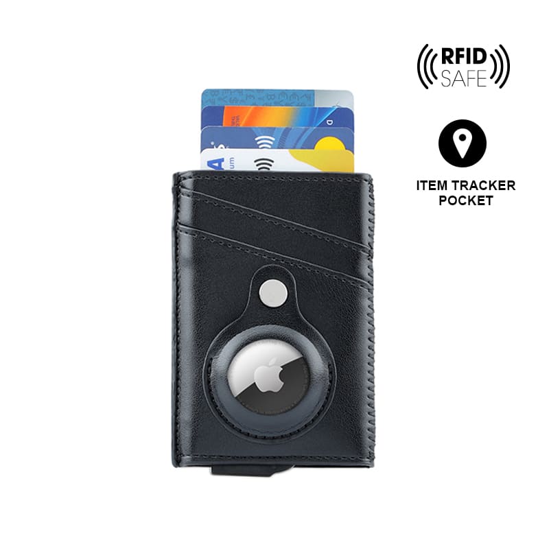 Santhome® PU Card Holder with Santhome Tag pocket - Black