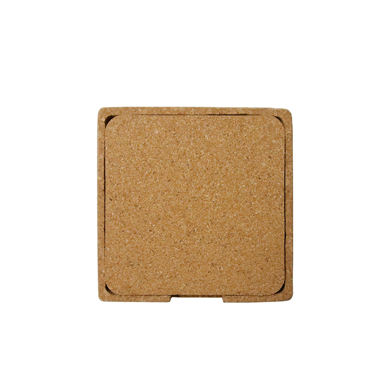 eco-neutral set of 4 Cork Coasters with Cork Stand