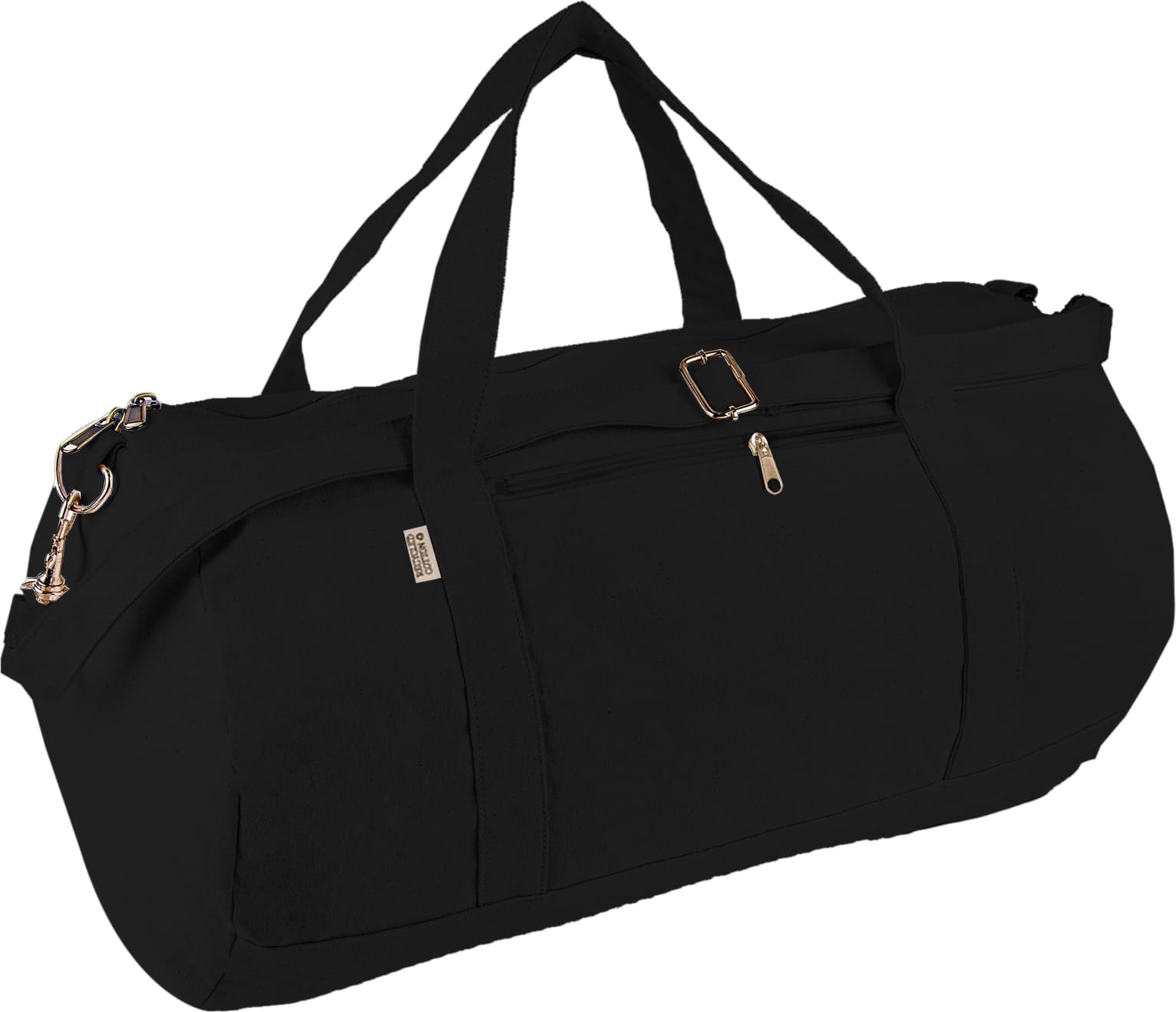 GRS-certified Recycled Cotton Duffel / Gym Bag - Black