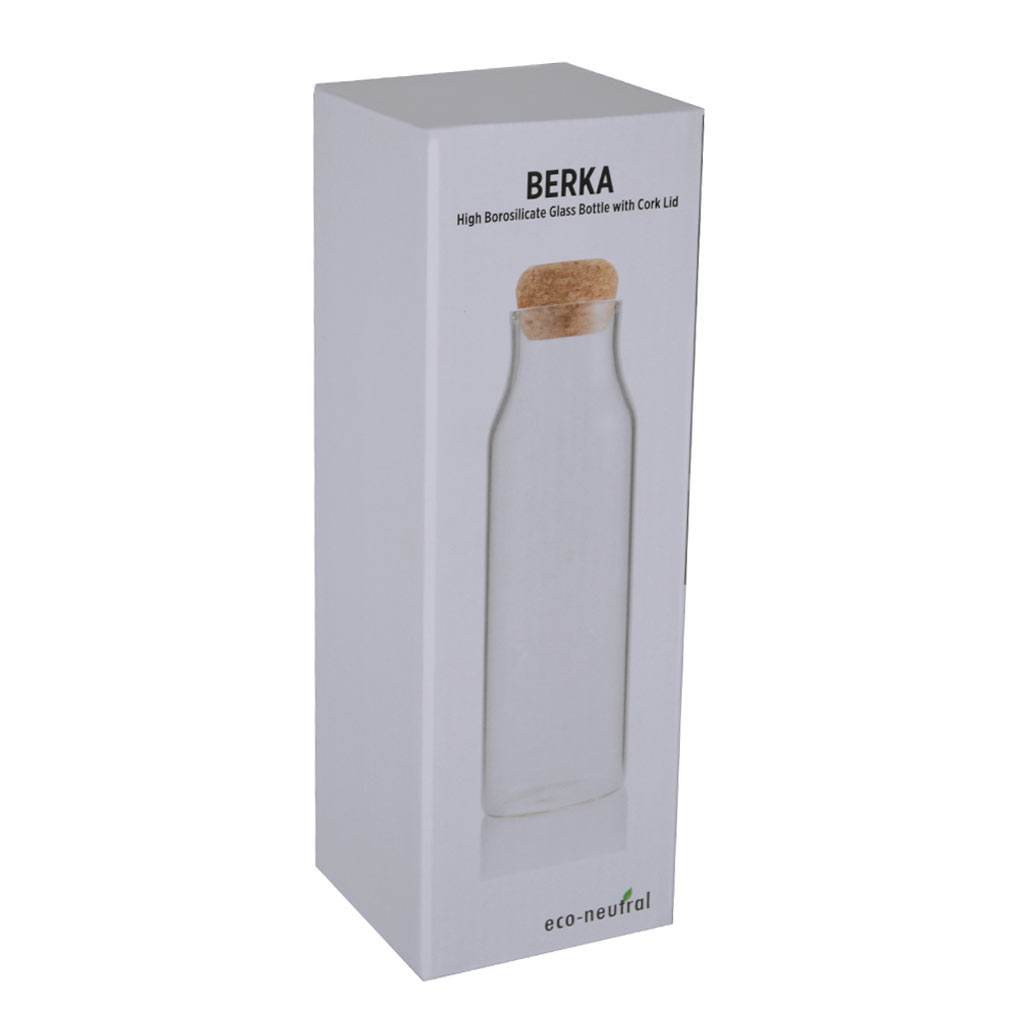 Borosilicate Glass Bottle with Cork Lid - 600ml