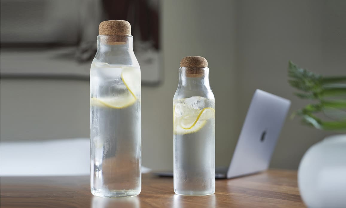 Borosilicate Glass Bottle with Cork Lid - 1200ml