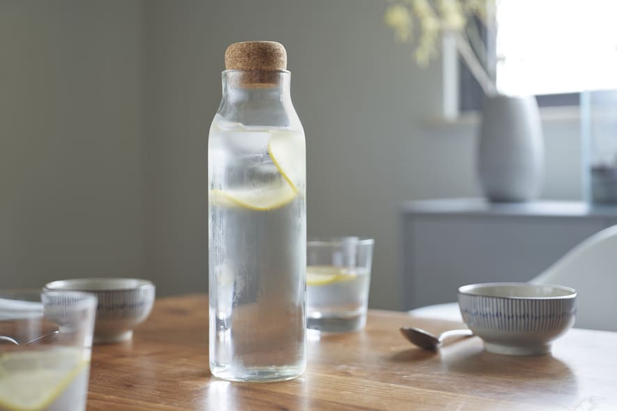 Borosilicate Glass Bottle with Cork Lid - 1200ml