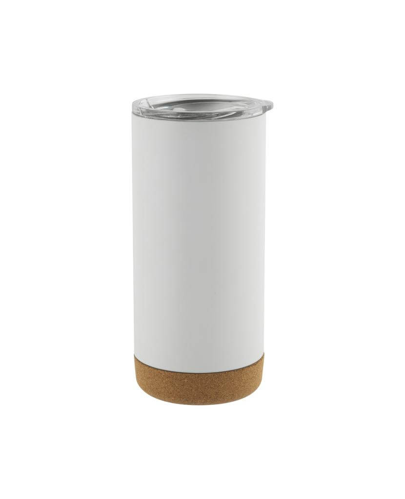 Giftology Insulated Mug / Tumbler with Cork Base - White