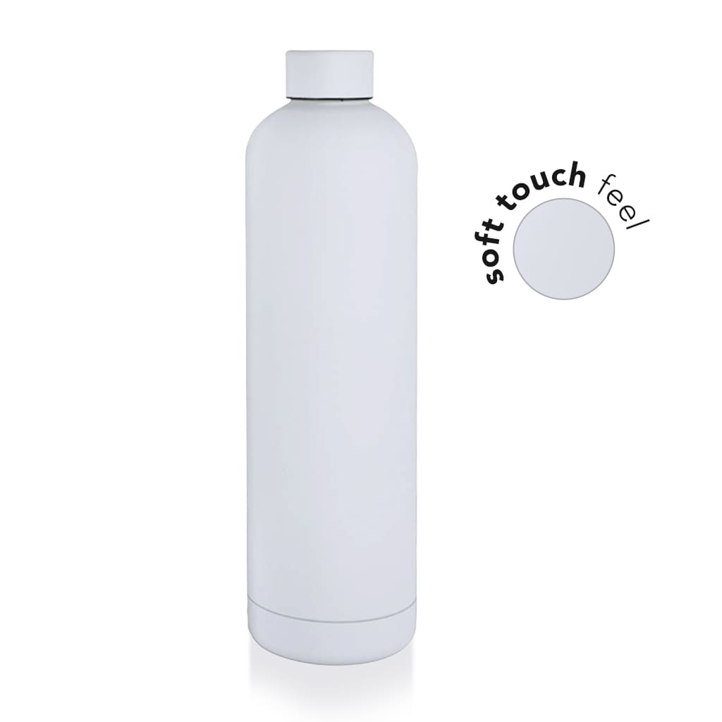 Soft Touch Insulated Water Bottle - 1000ml - White