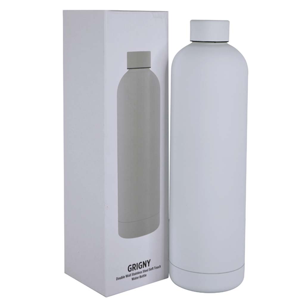 Soft Touch Insulated Water Bottle - 1000ml - White