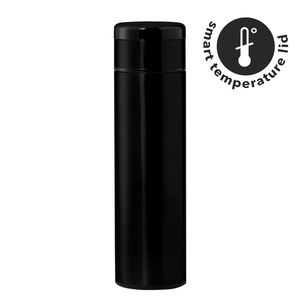 Giftology Double Walled Insulated Flask with Temperature Lid - Black