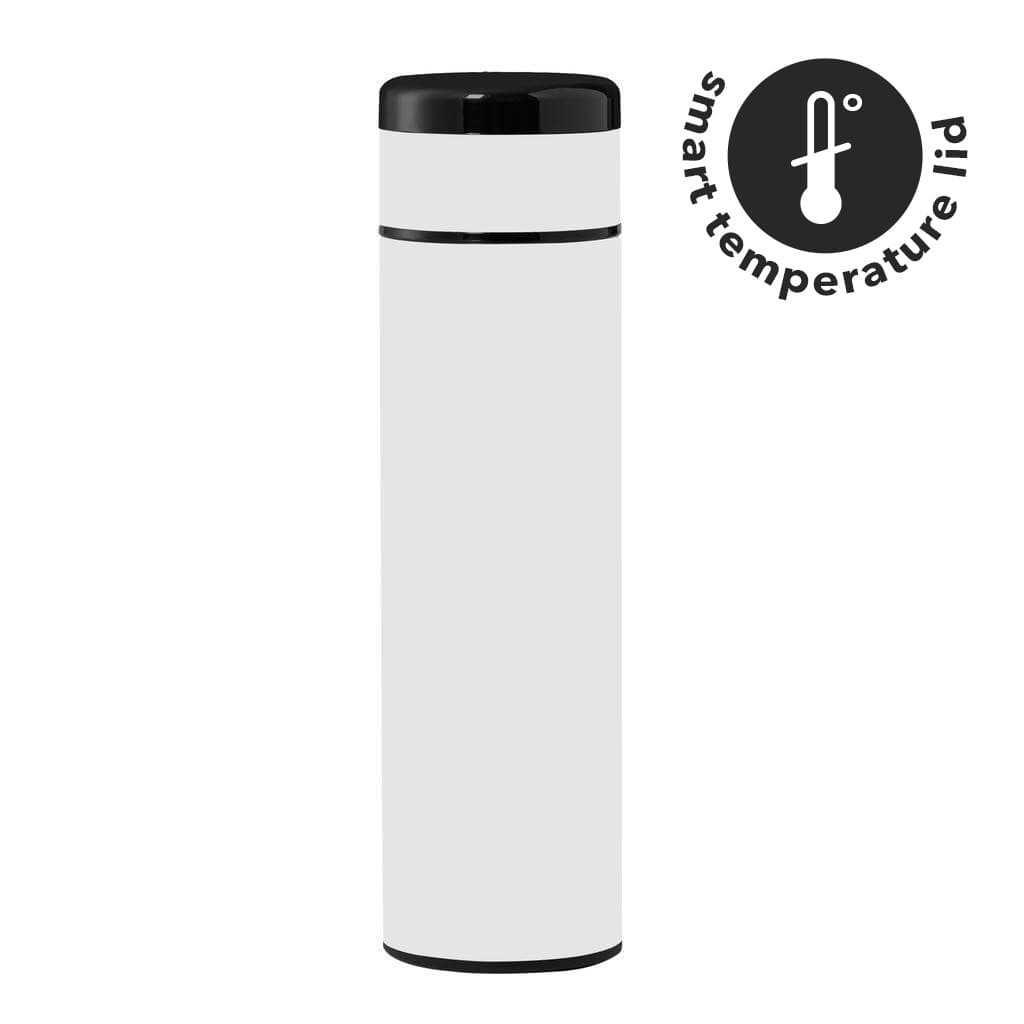 Giftology Double Walled Insulated Flask with Temperature Lid - White