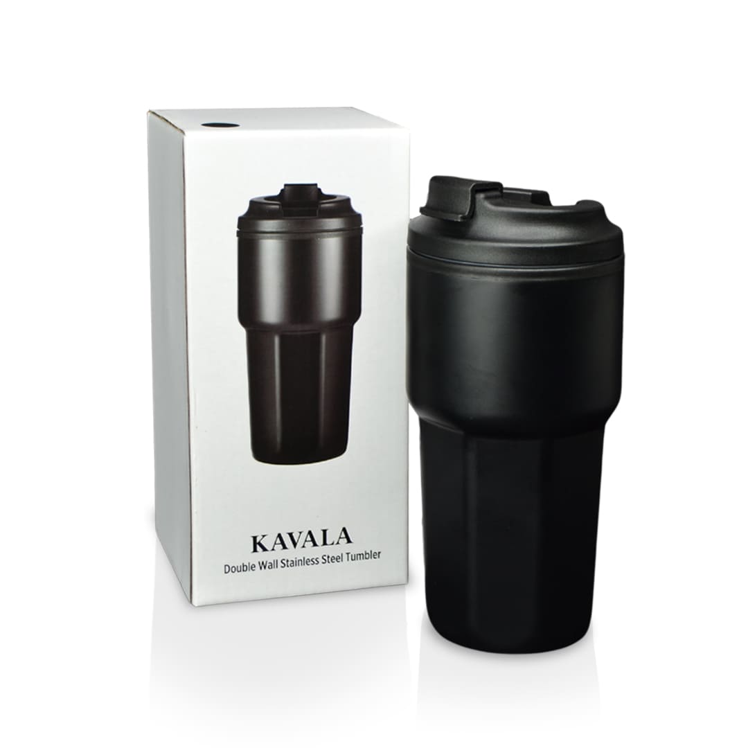 Giftology Steel/PP Double Wall Travel Mug 500ml - Black