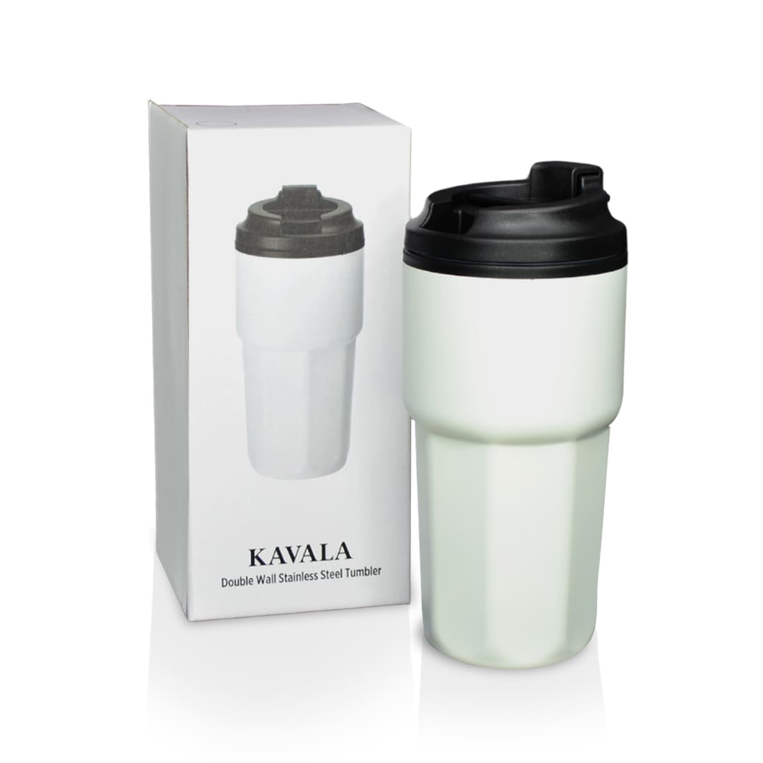 Giftology Steel/PP Double Wall Travel Mug 500ml - White