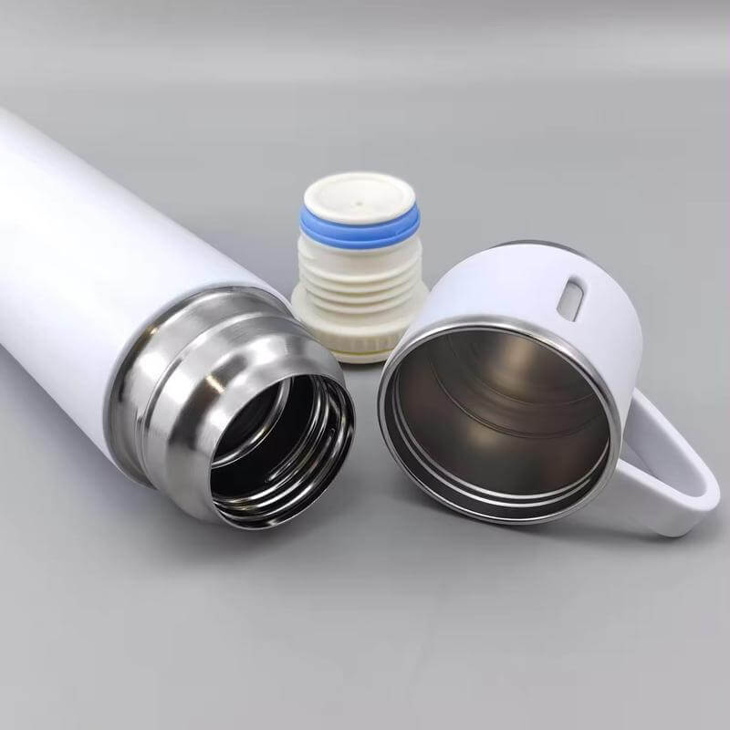 Giftology Family Set of Vacuum Flask & Two Cups - White