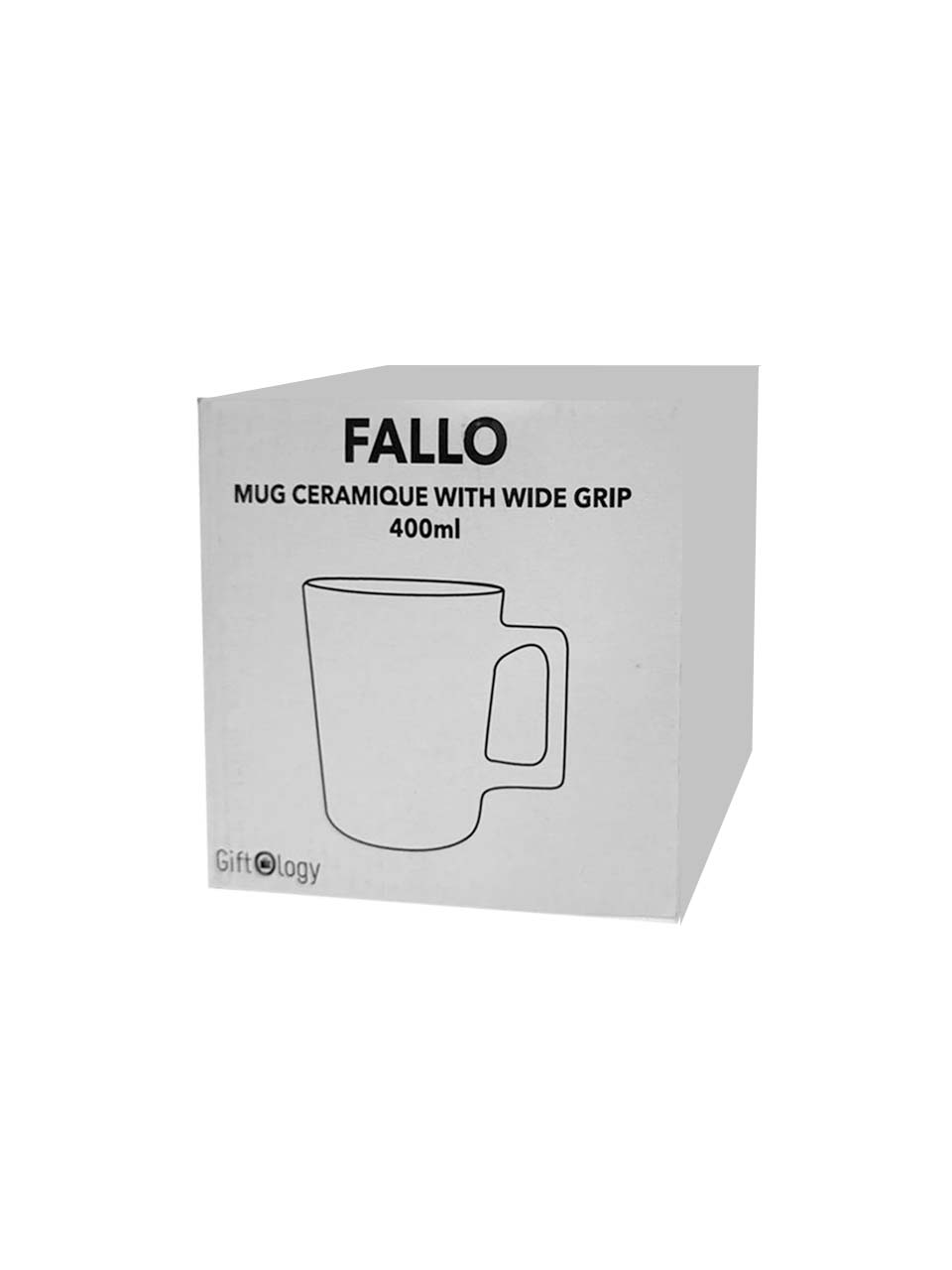 Giftology Ceramic Cup with Wide Grip 400 ml - White