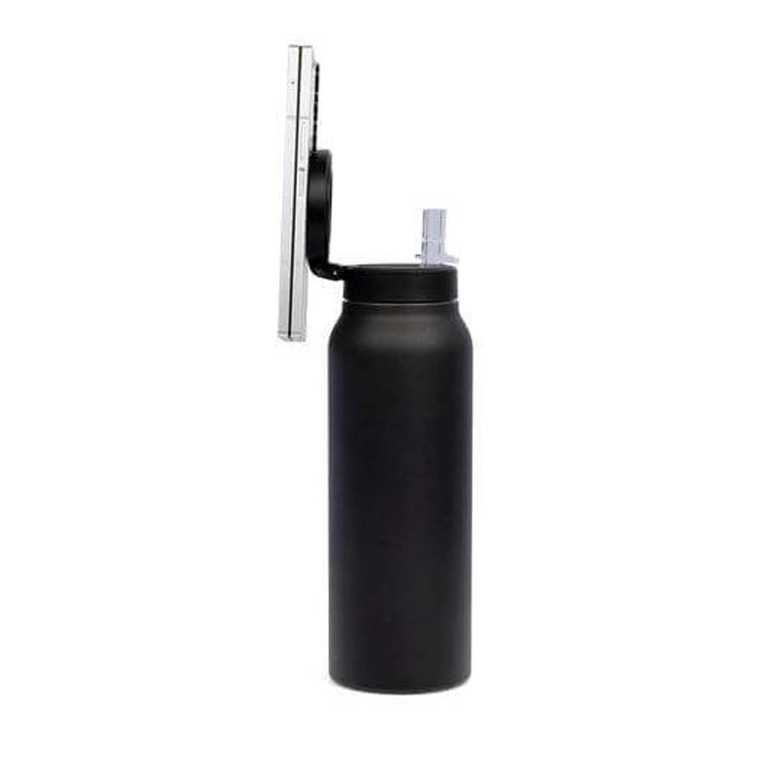 Giftology Double Walled Vacuum Bottle with Mag Holder - Black