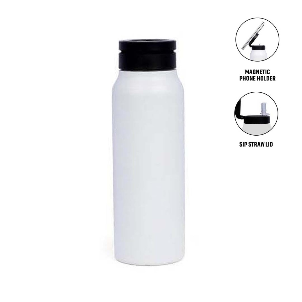 Giftology Magnetic Phone Holder Water Bottle 760ml - White