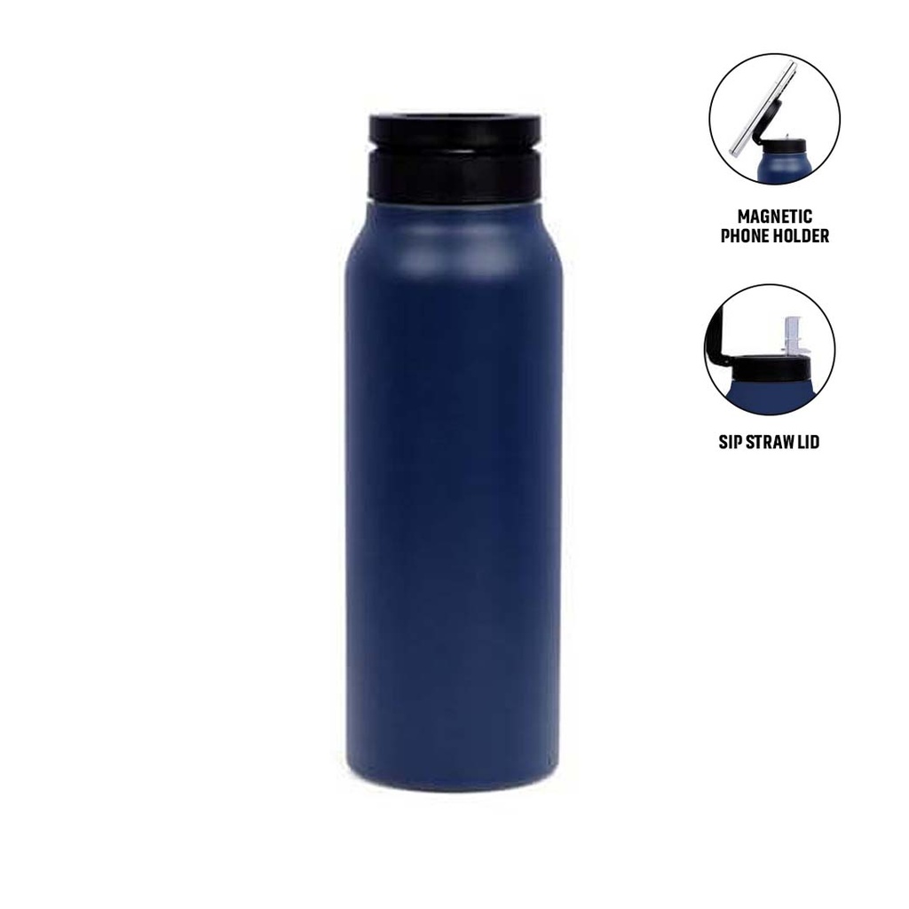Giftology Magnetic Phone Holder Water Bottle 760ml - Navy Blue