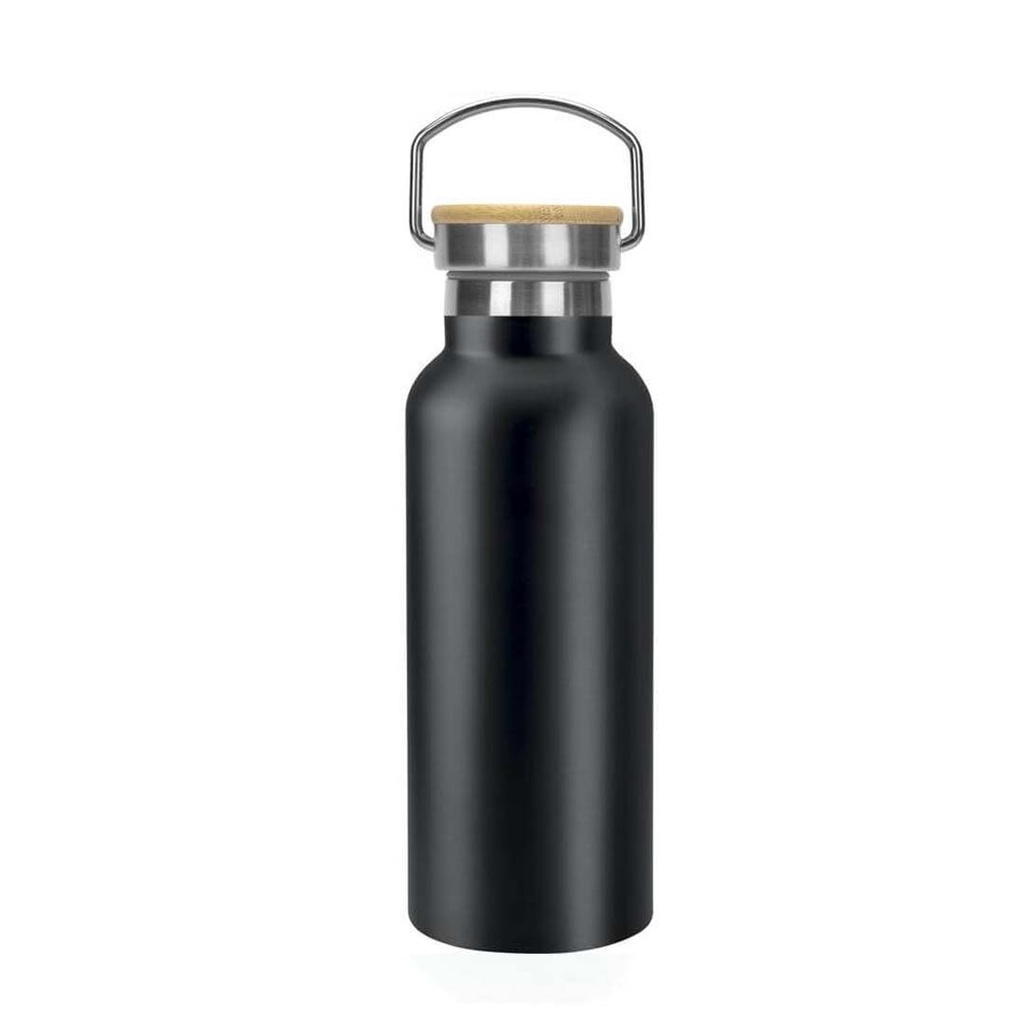 Giftology Double Wall Stainless Steel Bottle 500ml -  Black