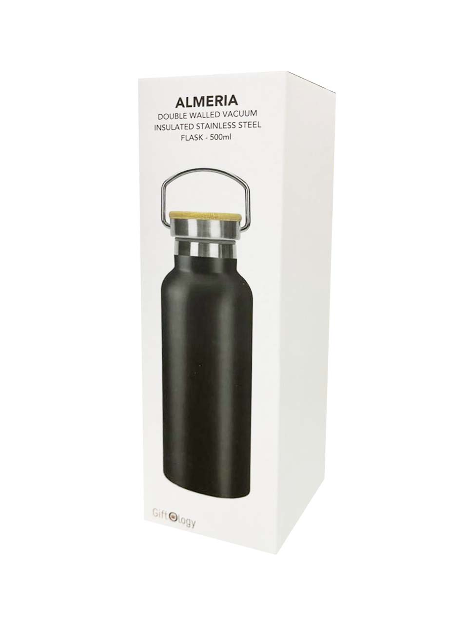 Giftology Double Wall Stainless Steel Bottle 500ml -  Black