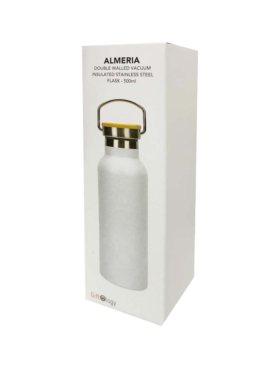 Giftology Double Wall Stainless Steel Bottle 500ml - White