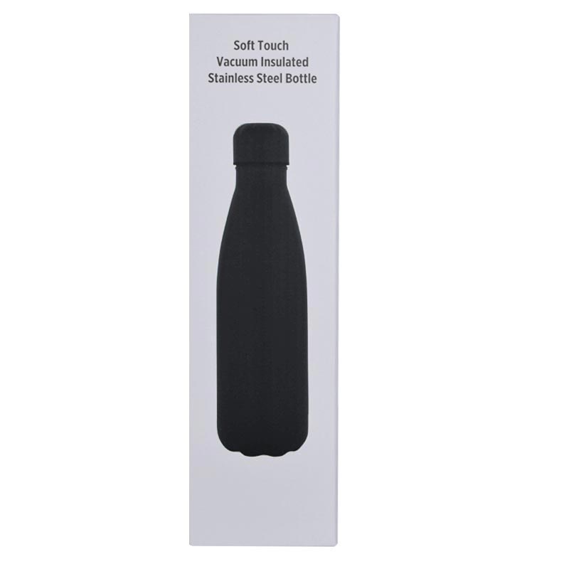 Soft Touch Insulated Water Bottle - Black