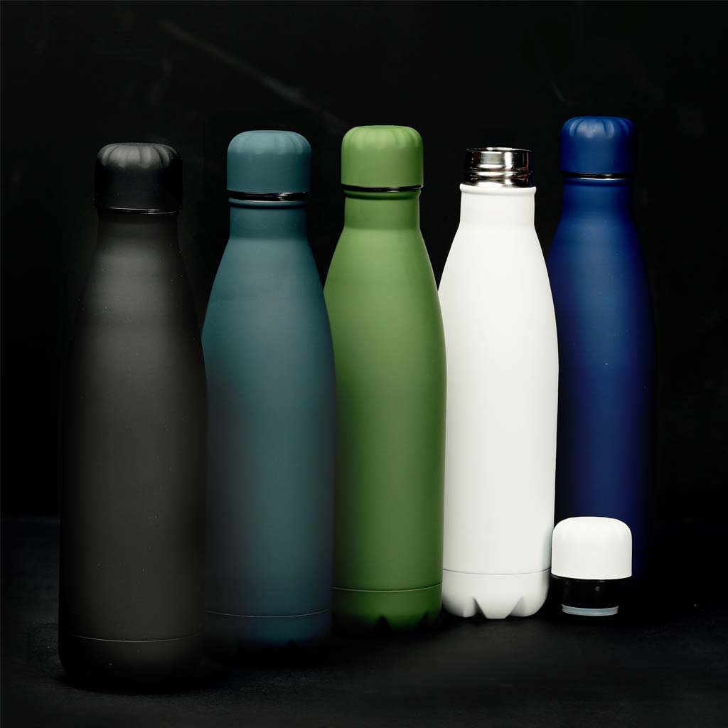 Soft Touch Insulated Water Bottle - Grey