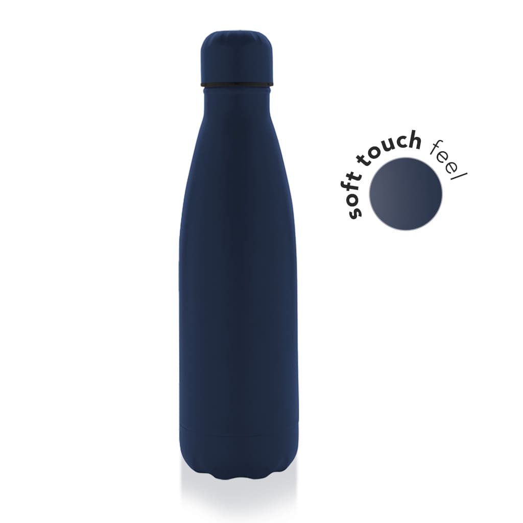 Soft Touch Insulated Water Bottle - Navy Blue