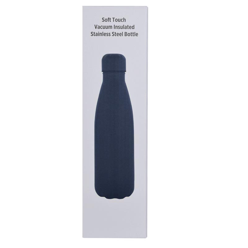 Soft Touch Insulated Water Bottle - Navy Blue