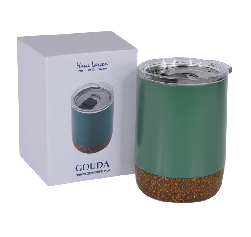 Hans Larsen Vacuum Mug With Cork Base - Green
