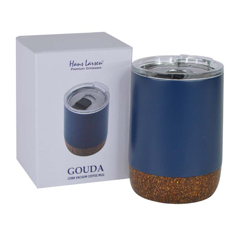 Hans Larsen Vacuum Mug With Cork Base - Blue
