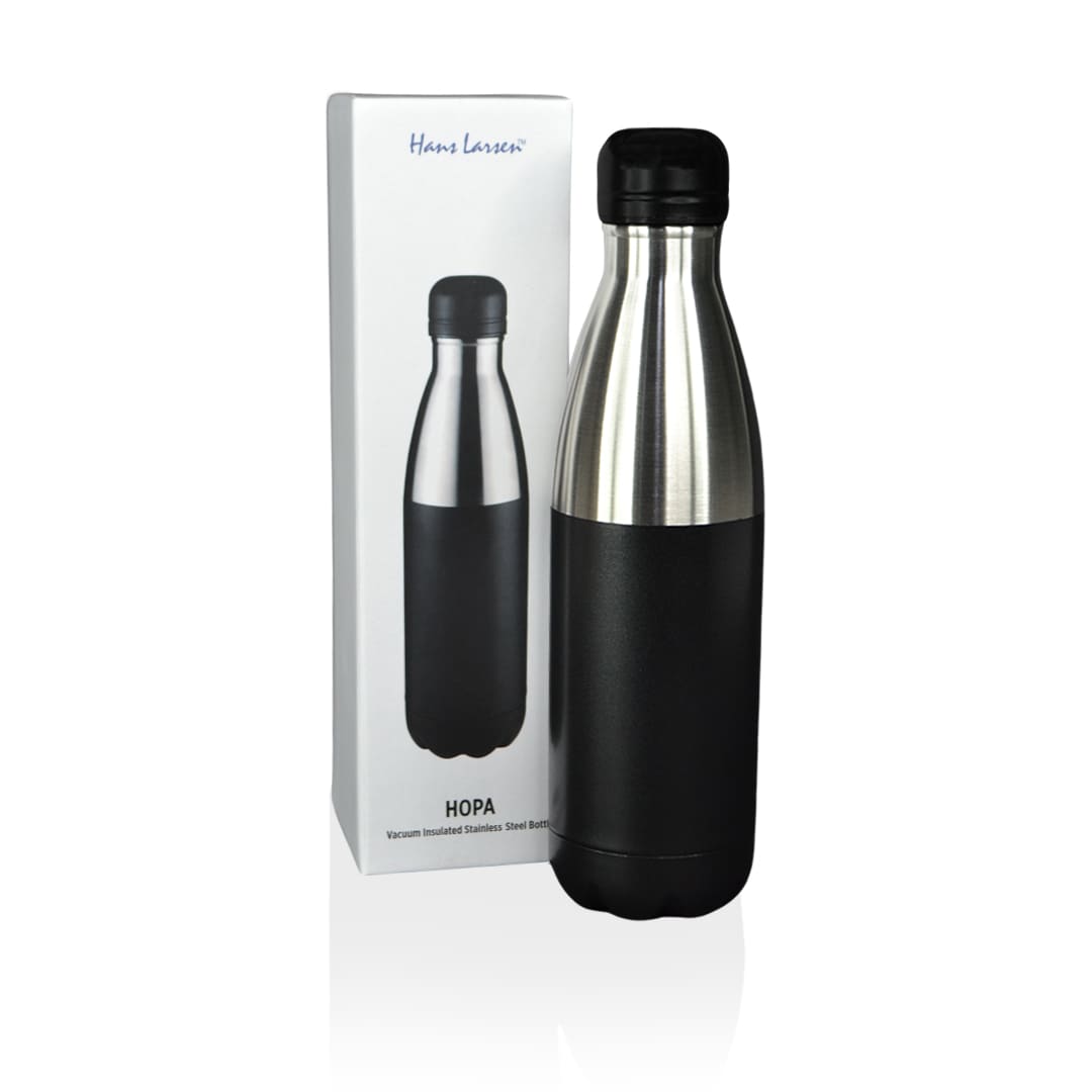 Hans Larsen Double Wall Stainless Steel Water Bottle - Black