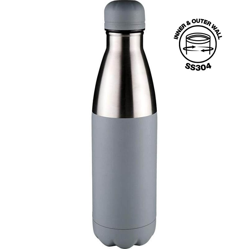 Hans Larsen Double Wall Stainless Steel Water Bottle - Grey