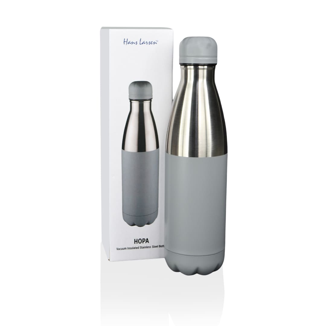Hans Larsen Double Wall Stainless Steel Water Bottle - Grey