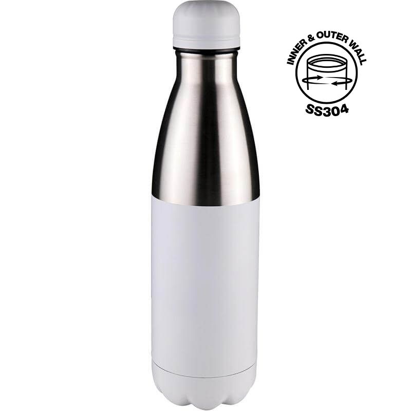 Hans Larsen Double Wall Stainless Steel Water Bottle - White