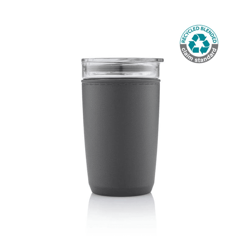Hans Larsen Premium Glass Tumbler with Recycled Protective Sleeve - Black