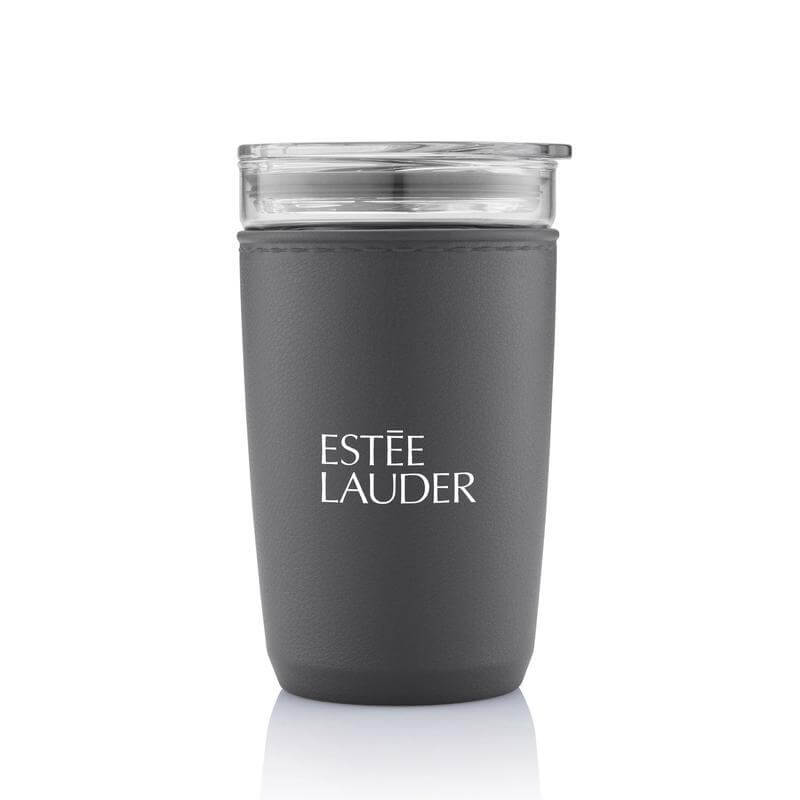 Hans Larsen Premium Glass Tumbler with Recycled Protective Sleeve - Black